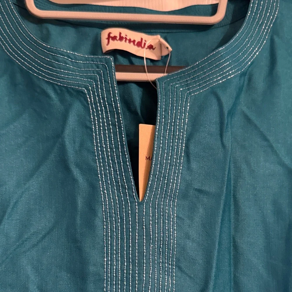 Fabindia Deep Teal Tunic for Women - Picture 5 of 9